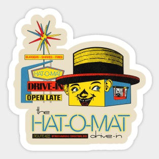 VINTAGE The Hat--O-Mat Drive In Fast Food Nostalgia Sticker